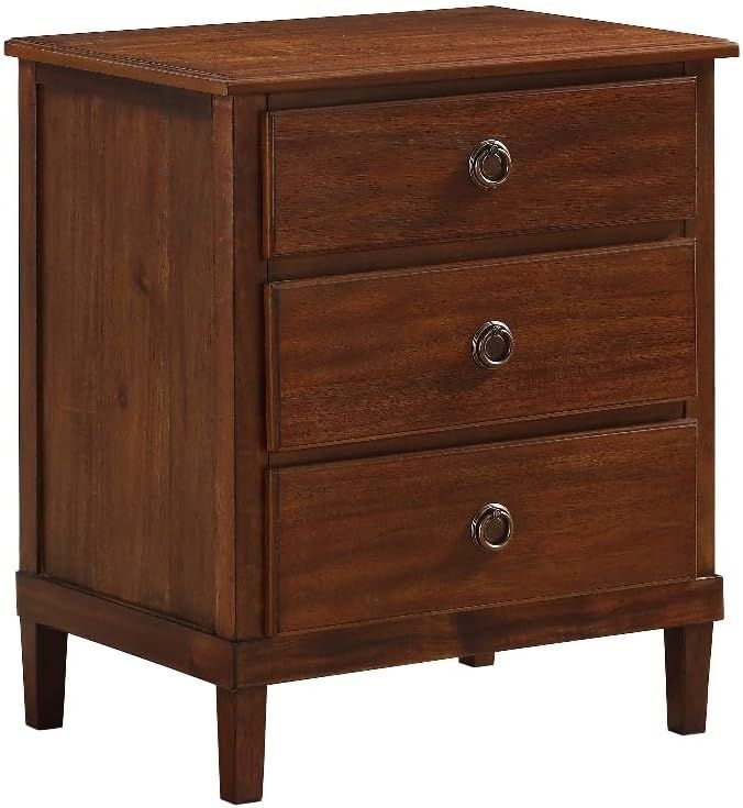 Comfort Pointe Cambridge Brown Finished Wood 3-Drawer Nightstand | Amazon (US)