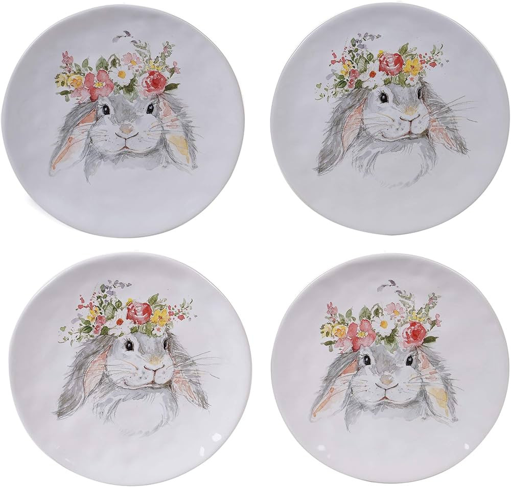 Certified International Sweet Bunny 8.5" Salad/Dessert Plates,Set of 4, 2 Assorted Designs, Diameter | Amazon (US)