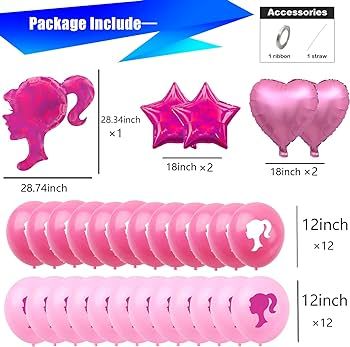 Pink girls balloons birthday party supplies birthday party decorations balloons for girl | Amazon (US)