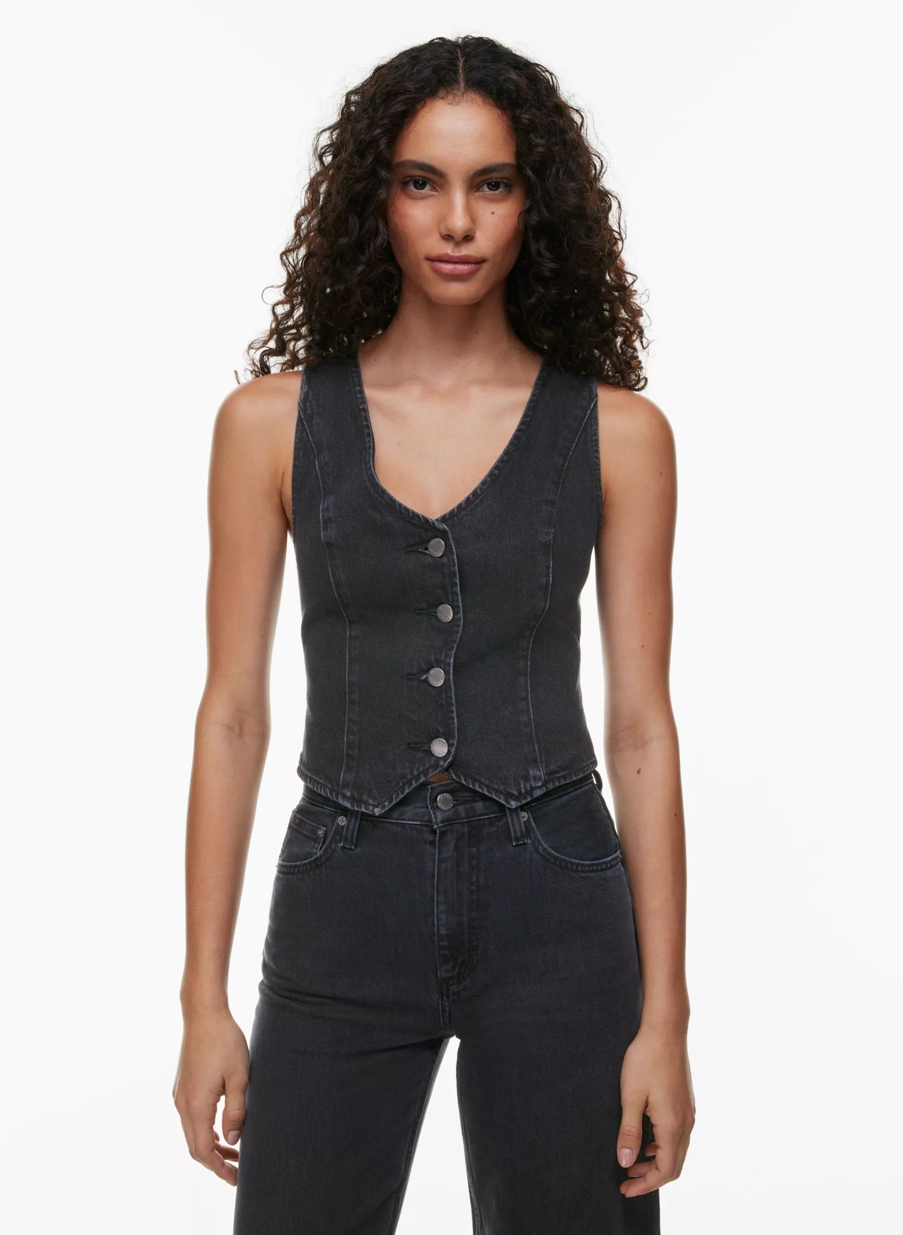 THE '90S MIA DENIM VEST | Aritzia