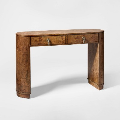 Burled Wood Console Table with Decorative Hardware Dark Brown - Threshold™ designed with Studio McGee | Target
