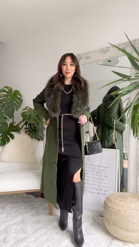 GRWM: styling a fall look from @michaelkors  This knit maxi dress is a wardrobe essential and I’ve styled it with tall black boots, a luxe faux fur trimmed wool coat, gold accessories and my new bag from the #michaelkors Metallics collection!  #michaelkorspartner

#LTKstyletip #LTKworkwear #LTKitbag