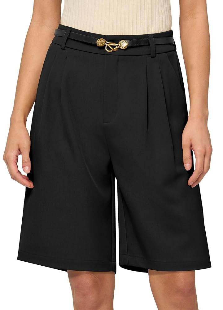 Willit Women's Shorts Wide Leg Dress Casual Work Summer Pleated Shorts High Waisted with Pockets ... | Amazon (US)