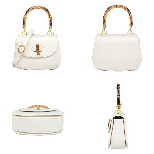 Olyphy Classic Bamboo Crossbody Bag Designer Small Shoulder Handbag White | Walmart (US)