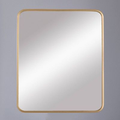 24"x20" Decorative Rectangular Wall Mirror Brass - Project 62™ | Target
