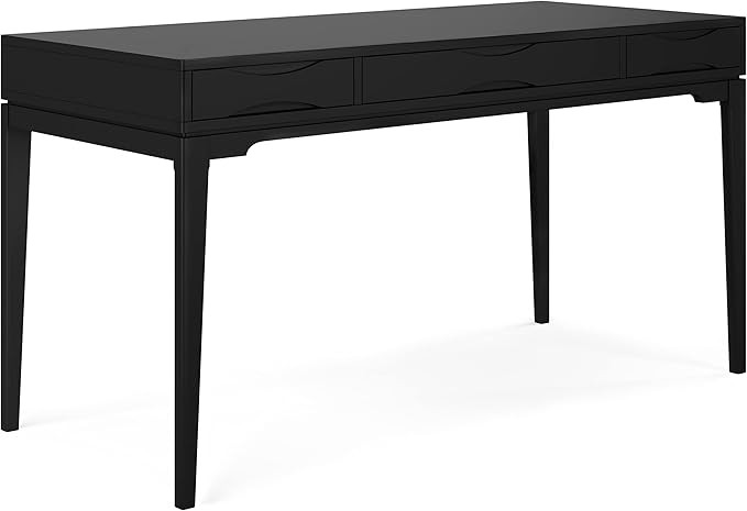 SIMPLIHOME Harper Desk - 60 Inch Wide Solid Hardwood Writing Desk in Black, Mid-Century Modern Ho... | Amazon (US)