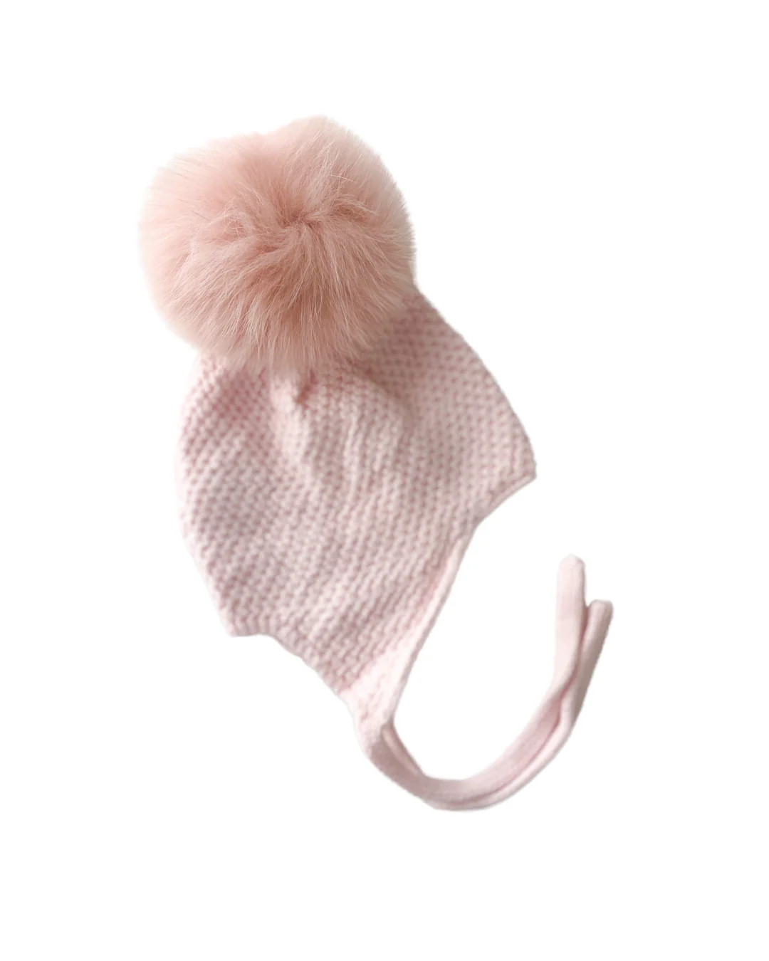 Pom Pom Knitted Bonnet in Pink | Loozieloo