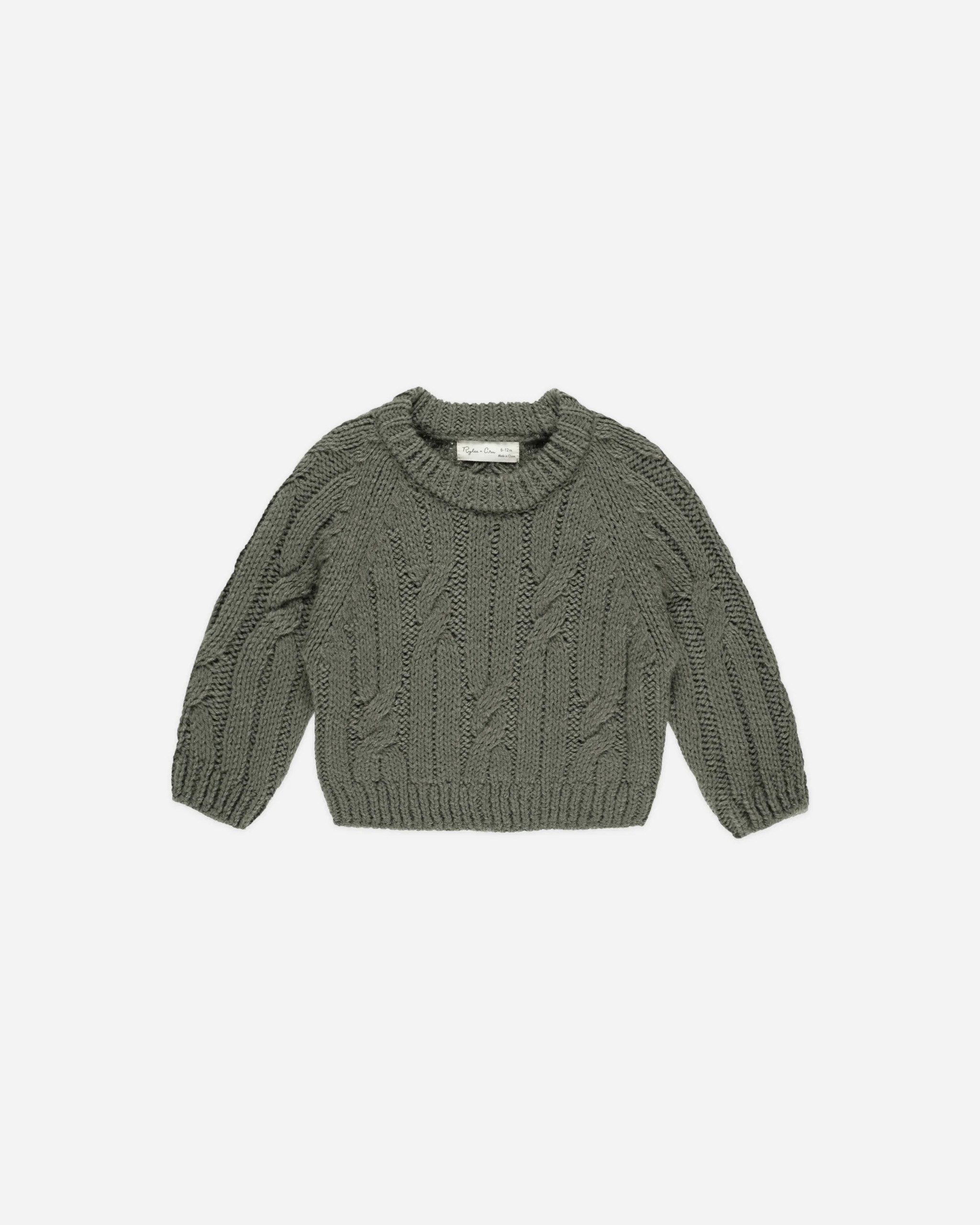 Cable-Knit Sweater || Forest | Rylee + Cru