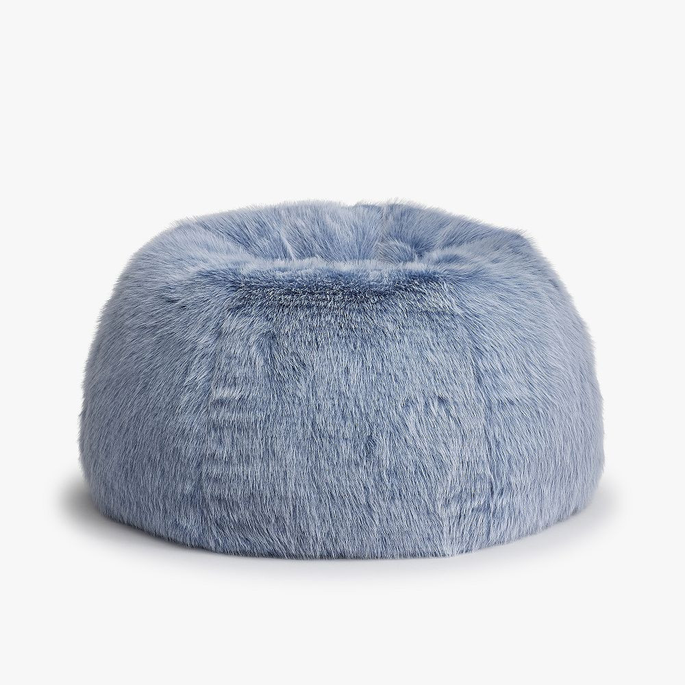 Feathery Faux Fur Bean Bag Chair, Large, Feathery Fur Stonewash | Pottery Barn Teen