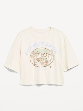 Johnny Cash\u2122 Crew-Neck Oversized Crop T-Shirt | Old Navy | Old Navy (US)