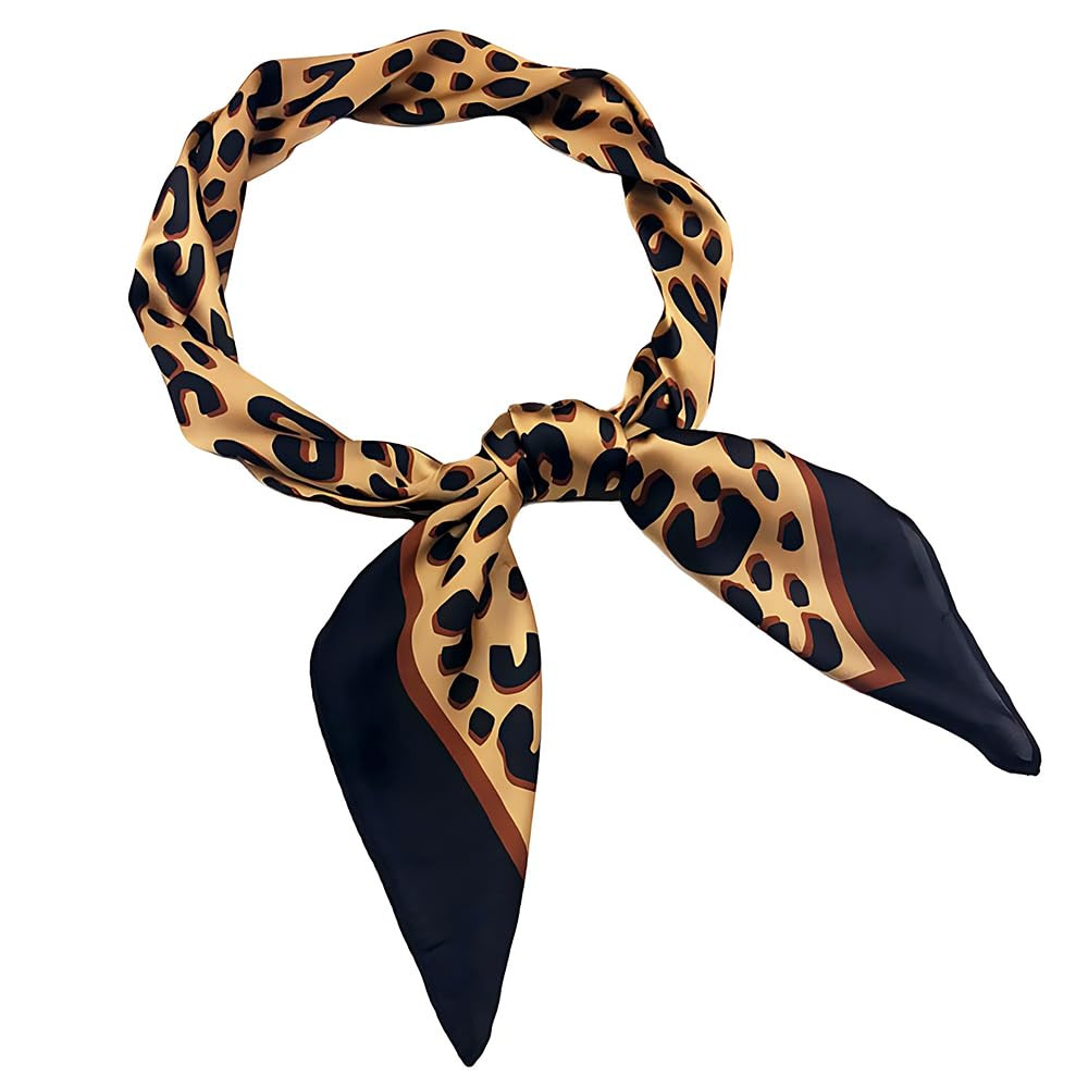 Leopard Hair Scarf for Women Satin Head Scarf Brown Neck Scarf for Women Silk Scarf Bandana Print... | Amazon (CA)