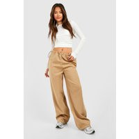 Womens Toggle Waist Cargo Pants - Beige - 10 | boohoo (US & Canada)