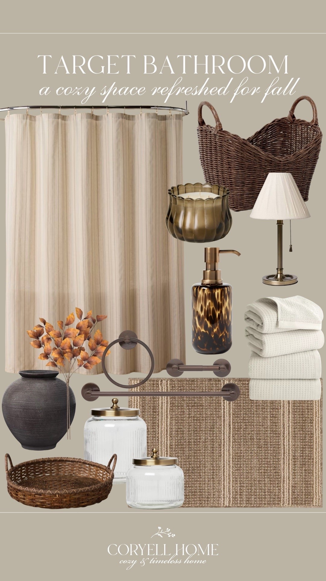 A cozy bathroom refresh with all Target home finds! Love these Target finds 🙌🏻 I want to decorate our bathroom for fall and these easy, classic find are the perfect way to do so. From the fall stems to the fall candle and tortoise soap dispenser, these small upgrades are so easy 🍂

#LTKHome #LTKSeasonal