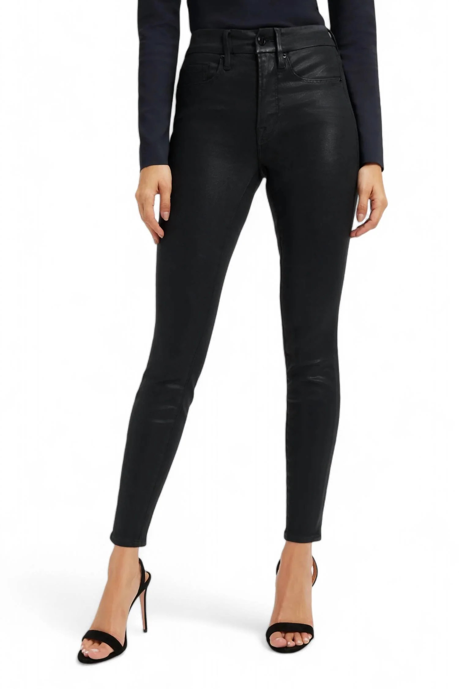 Good Legs Coated Skinny Jean In Black | Shop Simon