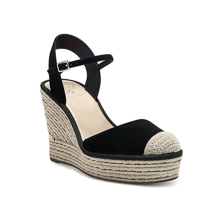 Vince Camuto Allory Espadrille Wedge Sandal | Women's | Black Suede | Size 8.5 | DSW