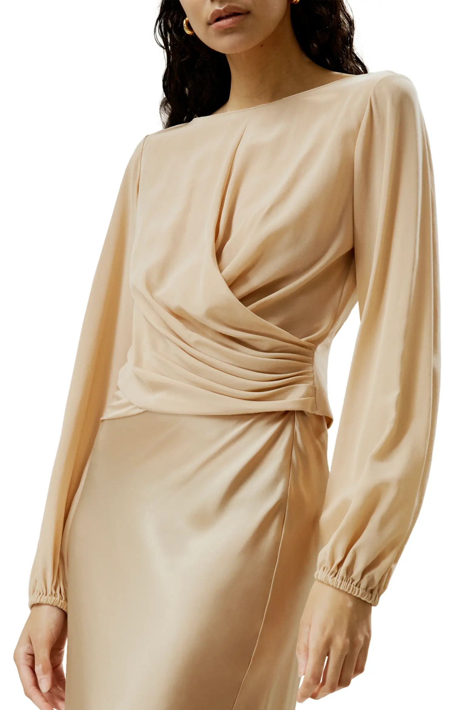 Nipped Waist Crêpe de Chine Silk Blouse (Women) | Nordstrom | Nordstrom