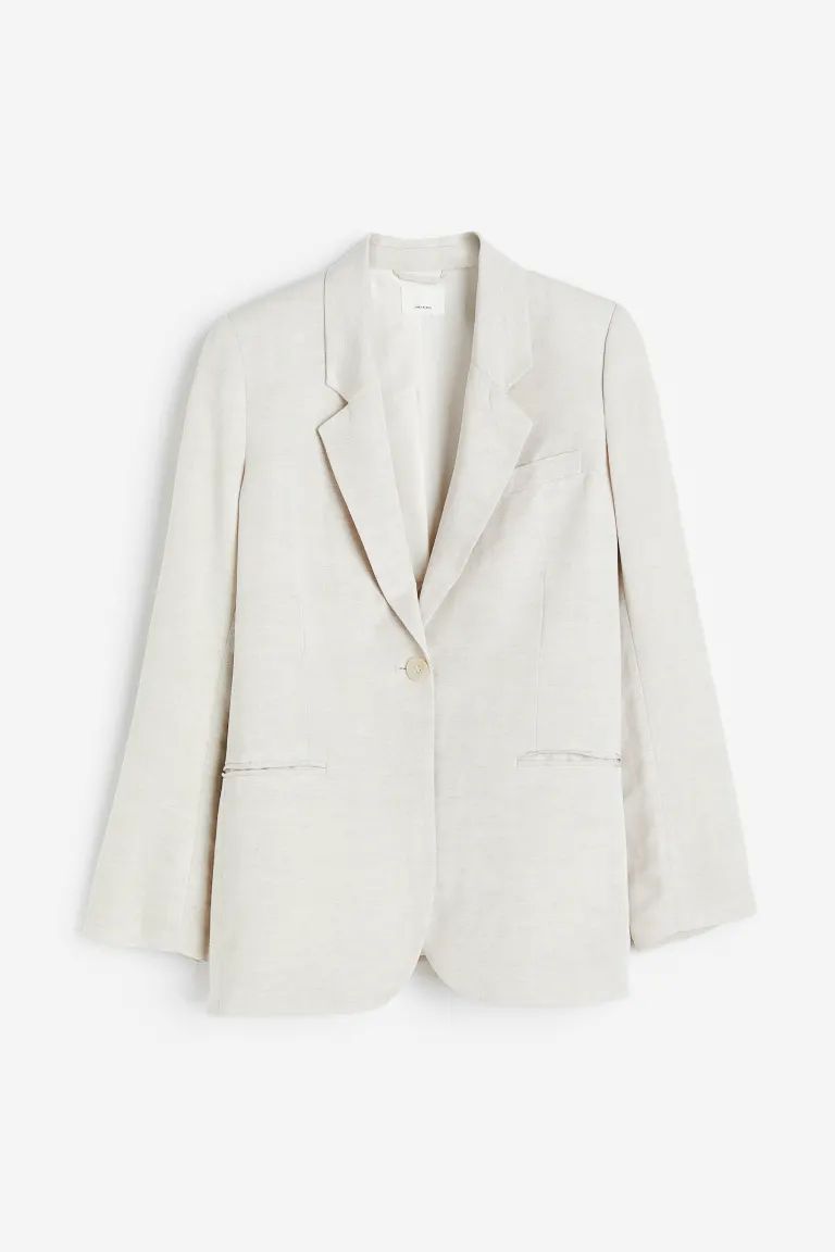 Single-breasted Linen-blend Jacket | H&M (US + CA)