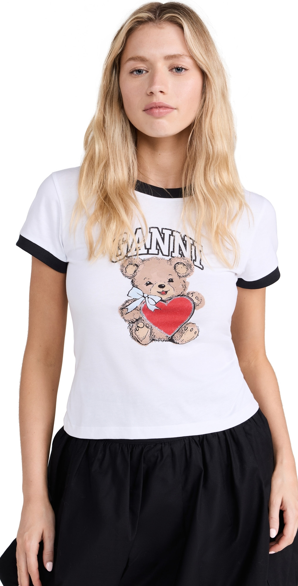 GANNI Basic Jersey Bear Small T-Shirt Bright White L | Shopbop