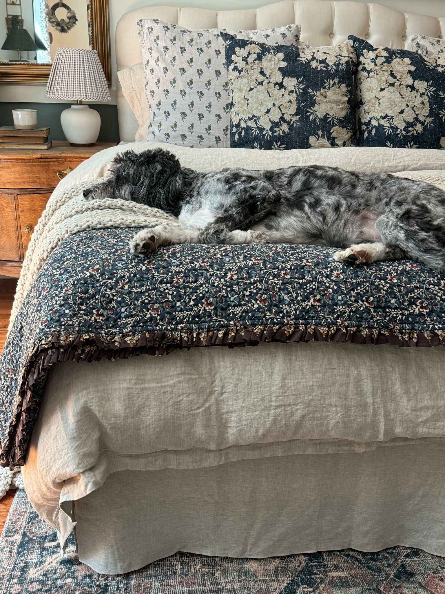 Linen duvet set, linen bedskirt, floral Pottery Barn pillows, Loloi rug, bedding, bedroom inspo

#LTKSeasonal #LTKSaleAlert #LTKHome