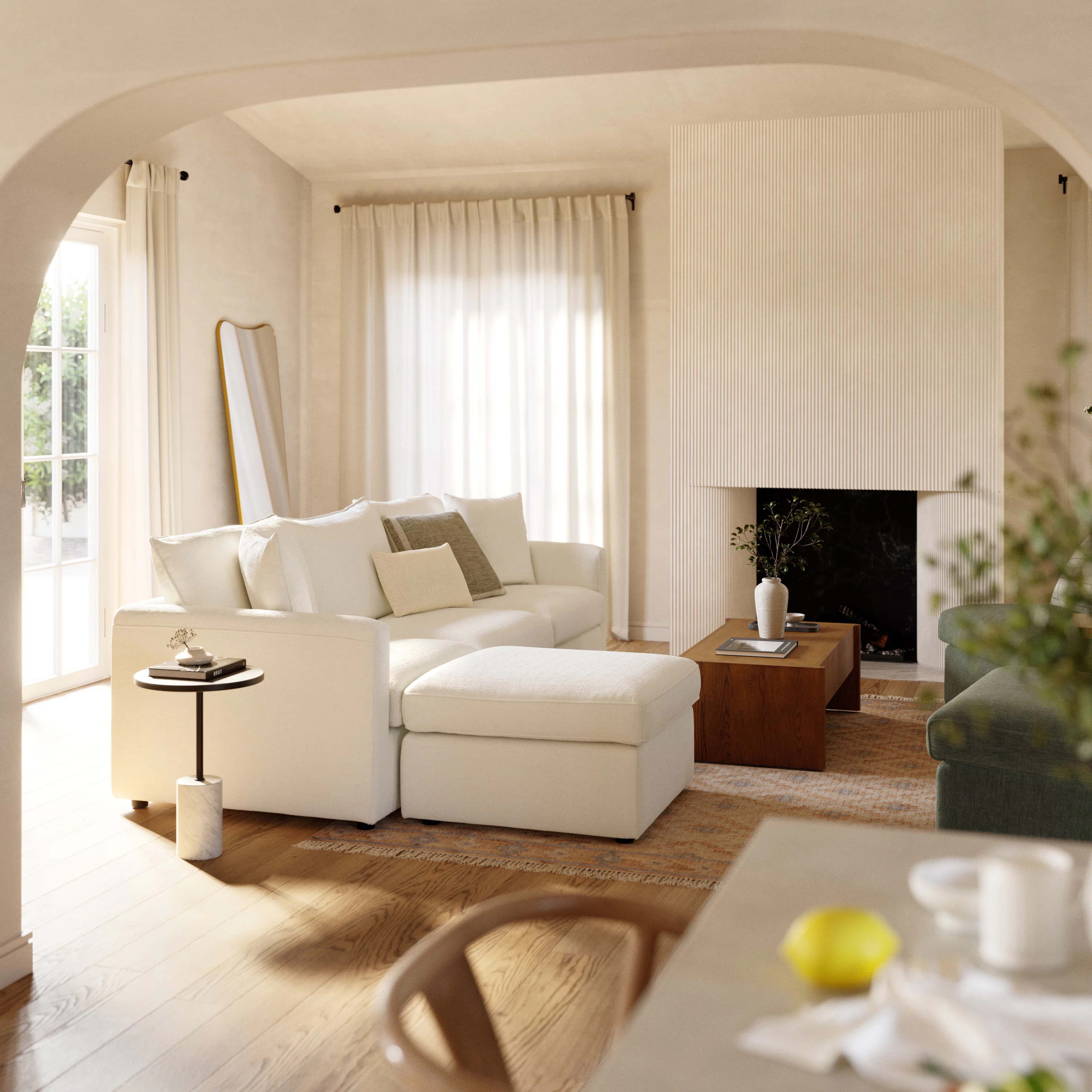 Lenae 104.5" Reversible Modular Sectional - Savoy Ivory | Article