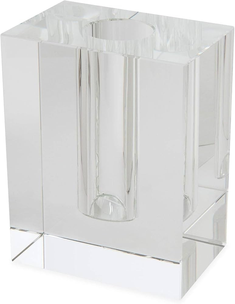 Tizo Design Elegant Clear Crystal Glass Vase, Heavy Crystal Rectangular Vase, Boutique Quality Ho... | Amazon (US)