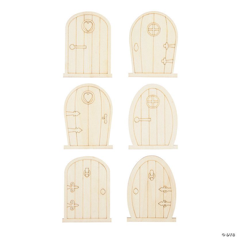 DIY Unfinished Wood Miniature Door Decorations - 12 Pc. | Oriental Trading Company