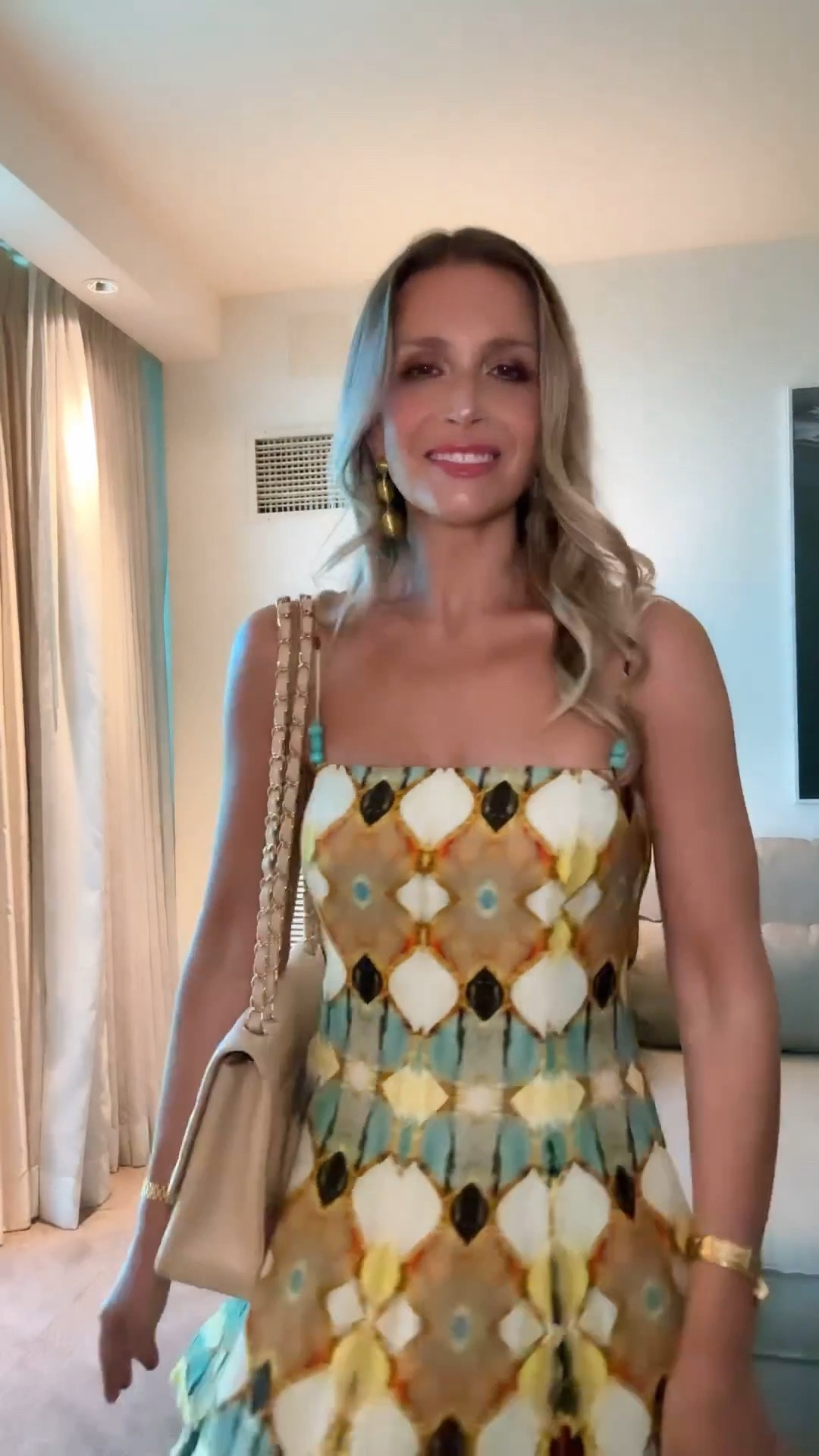 💸💃🏼 Vegas Night One — Obsessed with this flirty, linen blend dress with an unexpected hem. It somehow has an accentuated hemline that keeps its standout shape, and I couldn’t LOVE it more 😍 I think that’s the feature that sold me on it the most & I wasn’t expecting it! 💃🏼

How dreamy is the watercolor design with the turquoise beading?! I could go on and on! 💙

I styled it with some of my comfiest designer heels and my cream colored Chanel bag that I don’t wear nearly enough (⭐️ fun fact: I actually won this bag from an Allure magazine sweepstakes about 13 years ago!) The prize money was $3,000 💰, and I promptly took a trip to @bloomingdales 59th Street in NYC to buy the cream caviar Chanel bag of my dreams 💭😍 Of course, this handbag has appreciated GREATLY over the years (over 3x the value) and became a great investment piece 💰, which I truly treasure and love 💗

The next time you’re in Vegas, check out @catch! Great drinks 🍹, food, and ambiance! 

#LTKtravel #LTKFind #LTKitbag