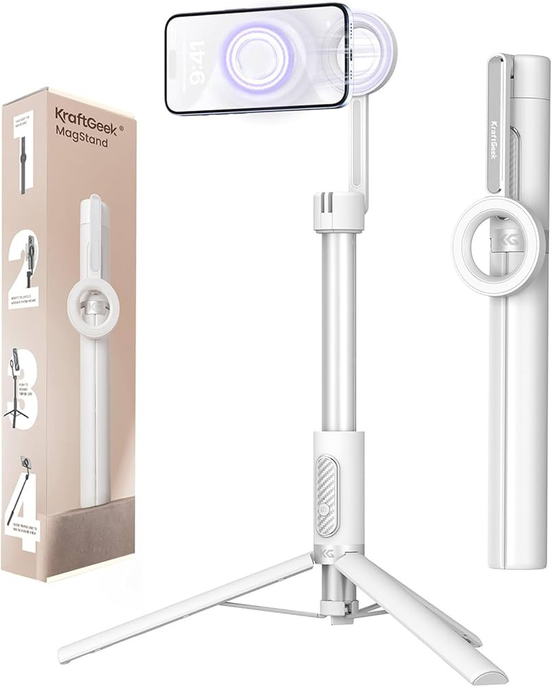 KraftGeek Magnetic Selfie Stick Tripod for iPhone, 64” Phone Tripod for Magsafe, Travel Phone S... | Amazon (US)