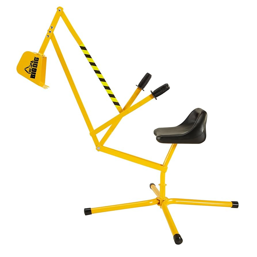 Big Dig Outdoor Toy Excavator Digger Playset w/ 360 Rotation for Kids Ages 3 & Up, Yellow | Amazon (US)