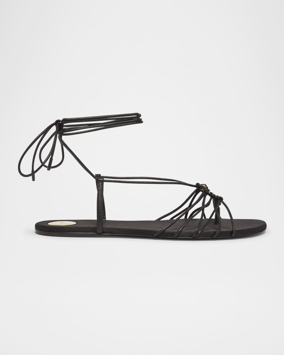 Babylone Strappy YSL Ankle-Tie Sandals | Neiman Marcus