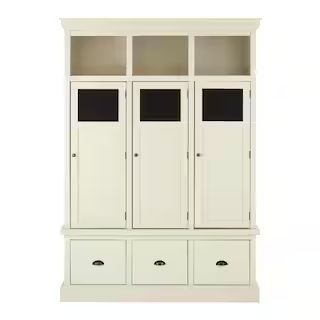 Home Decorators Collection Shelton 78 in. Polar White 3-Drawer Wooden Storage Locker 9608600400 -... | The Home Depot