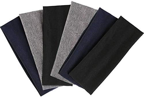 DERAYEE Black Headbands, 6 Pcs Fashion Hair Bands Stretch Elastic Yoga Headband for Women Men Girls  | Amazon (US)