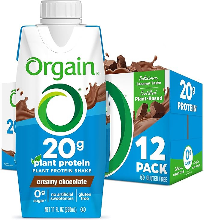 Orgain Organic Vegan Protein Shake, Creamy Chocolate - 20g Plant Based Protein, Ready to Drink, F... | Amazon (US)