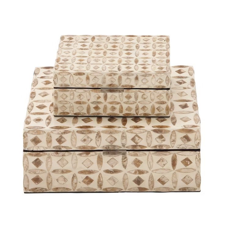 Set of 2 Wooden Boxes with Pattern - Olivia & May | Target
