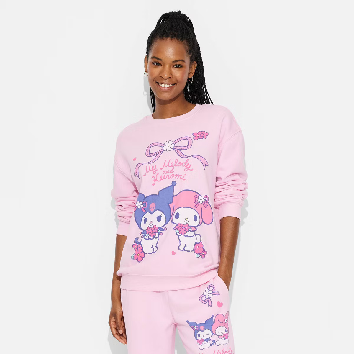 Women's My Melody and Kuromi Graphic Sweatshirt - Pink | Target