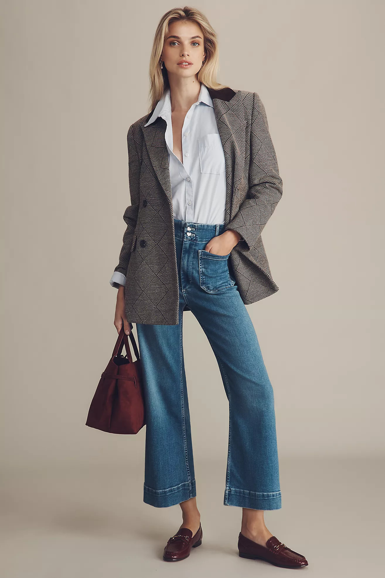The Colette Crop High-Rise Wide-Leg Jeans by Maeve | Anthropologie (US)