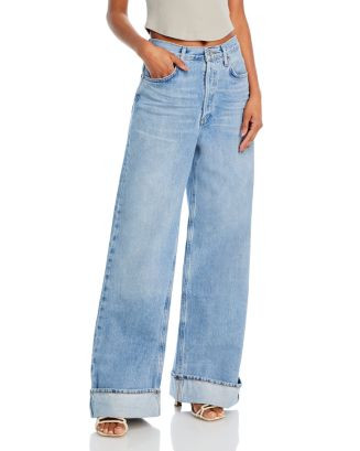 AGOLDE Dame High Rise Wide Leg Cuffed Jeans in Showdown  | Bloomingdale's Women | Bloomingdale's (US)