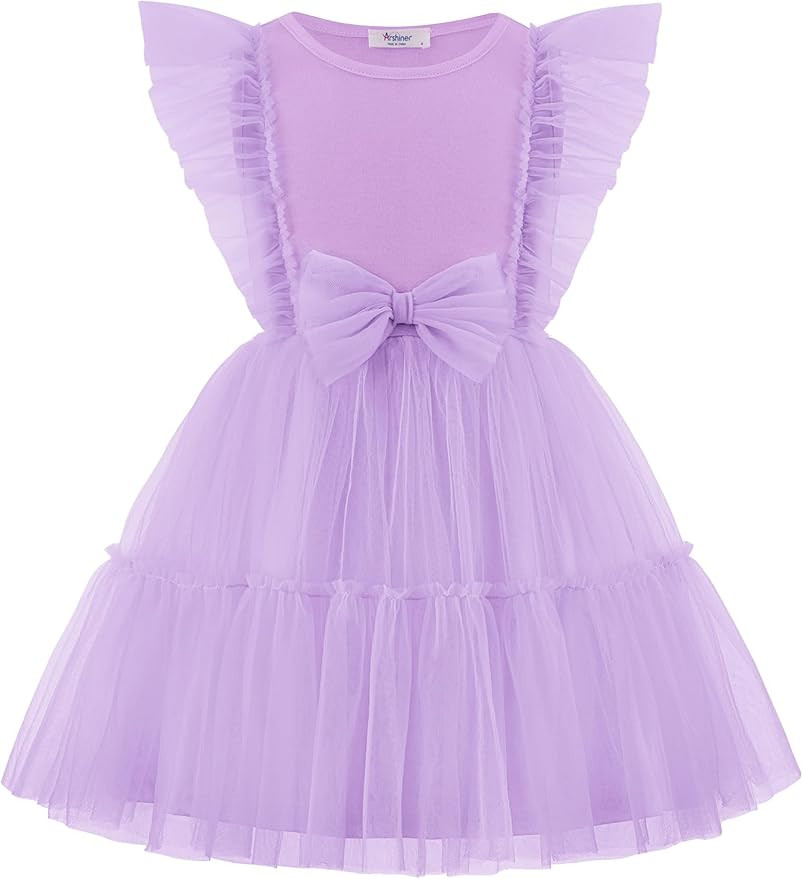 Arshiner Toddler Tutu Dress Girls Tulle Ruffle Bowknot Dresses Summer Wedding Birthday Party Form... | Amazon (US)