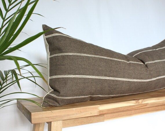 Brown Long Lumbar 14x36 Long Lumbar Pillow for Bed Brown | Etsy | Etsy (US)