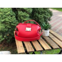 Red Leather Crossbody Bag, Doctor Purse Frame Small Shoulder Large Handbag, Briefcase | Etsy (US)