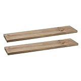 Amazon Basics Floating Shelves - 24-Inch, Natural Wood, 2-Pack | Amazon (US)