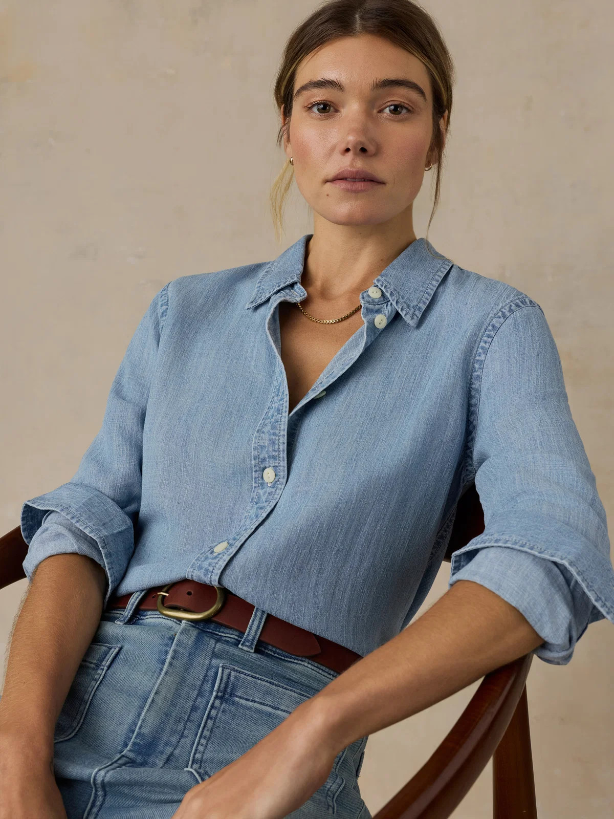 Tried & True Chambray Shirt - Mid Wash | Faherty