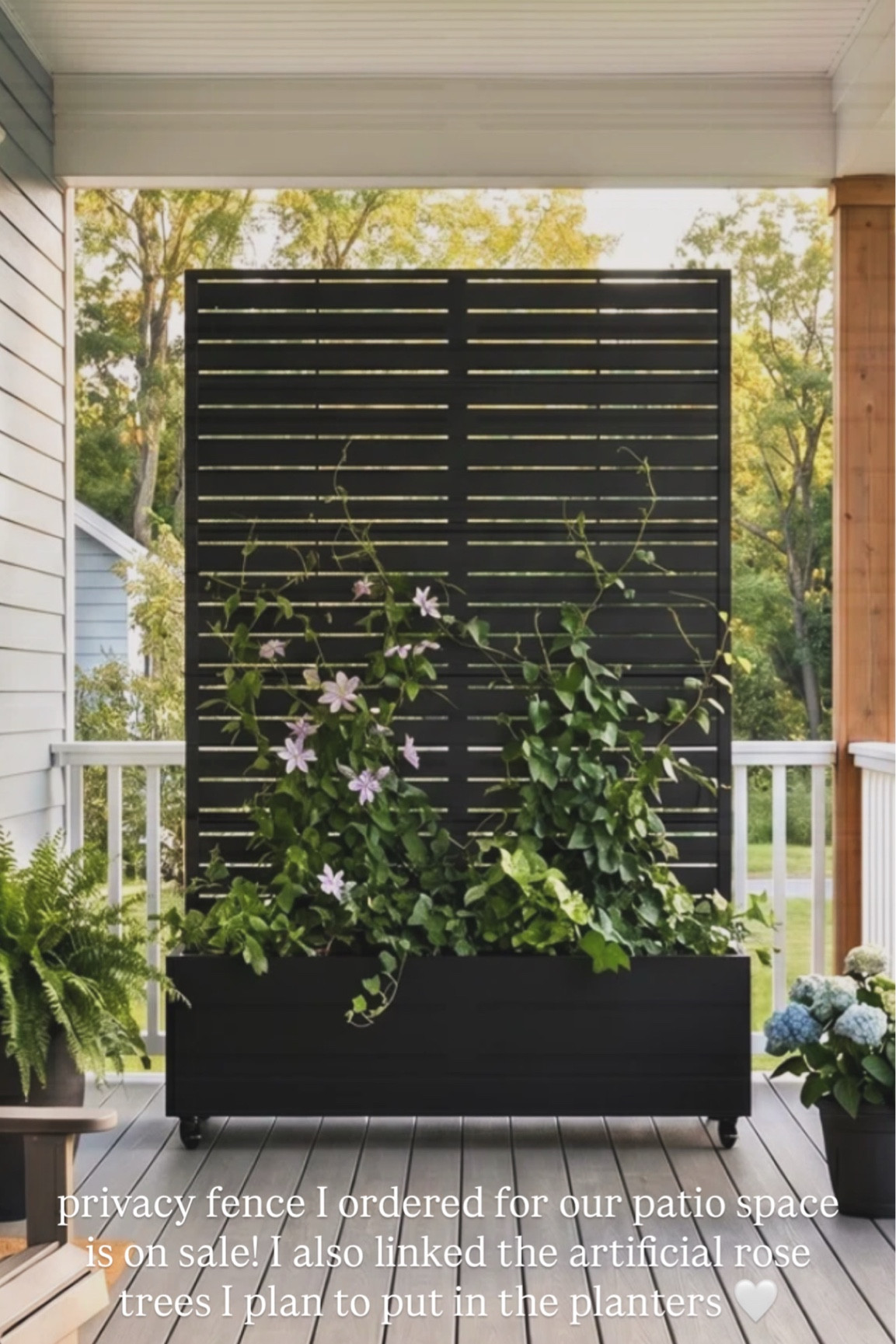 Such a pretty way to hide neighbors! Love that this one has the planters to plant either real or faux plants and flowers! 🌿✨

#LTKdayinmylife #LTKSaleAlert #LTKHome