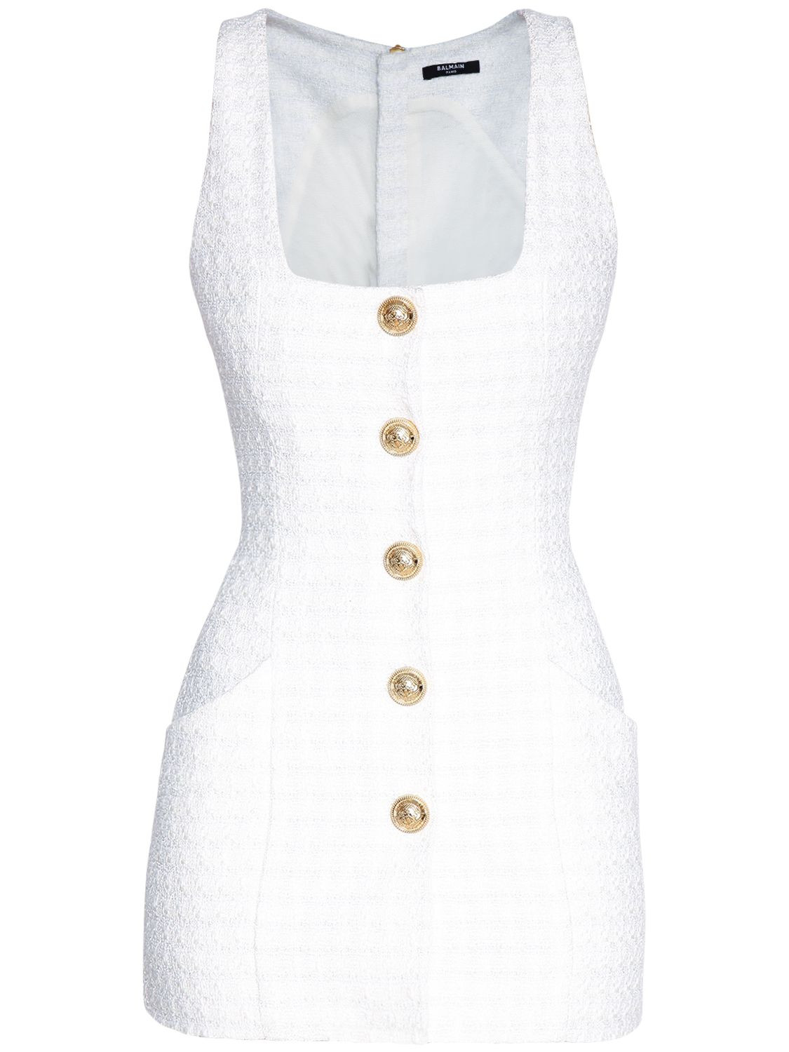 Buttoned Tweed Lurex Mini Dress | Luisaviaroma