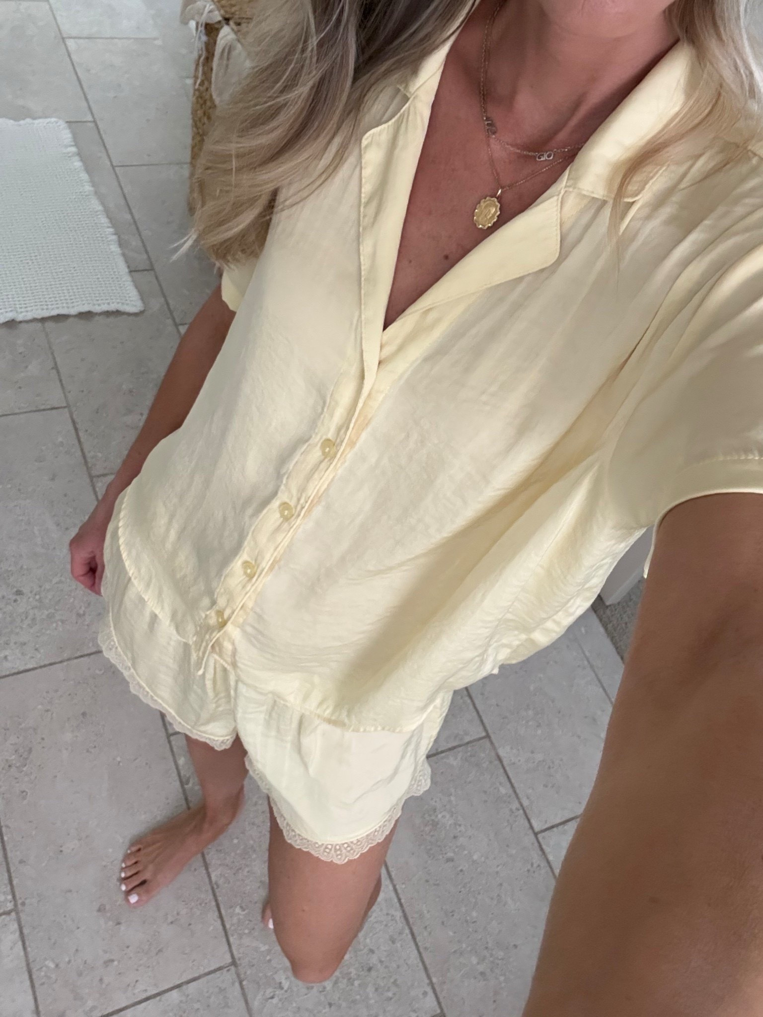 I just got these pjs from Target and they are so good 👏🏼 Loving everything yellow right now and these are soft & lightweight, perfect for the warmer months ahead 💛 I sized up to a medium and only $35 for the set! 

Target, pajama set, butter yellow, short sleeve pajamas, pajama shorts set, lace pajamas, button up pajamas, spring pajama set

#LTKootd #LTKmorningroutine #LTKgrwm