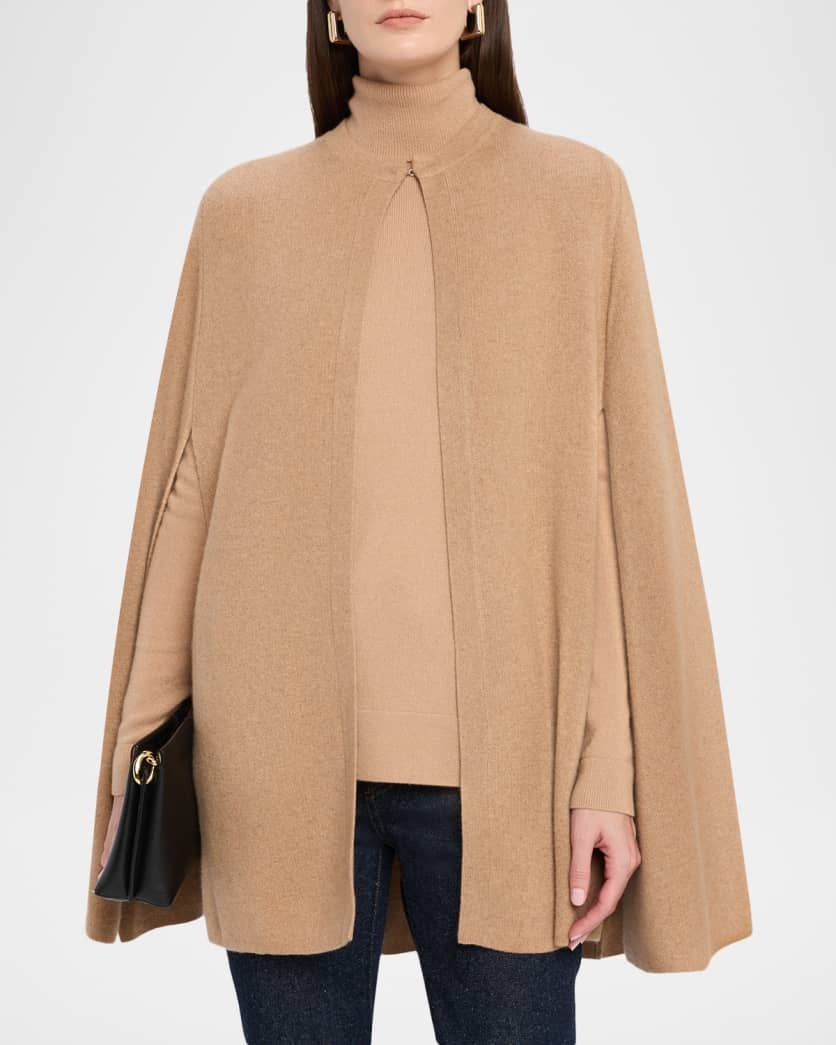Double-Face Cashmere Turtleneck Cape | Neiman Marcus