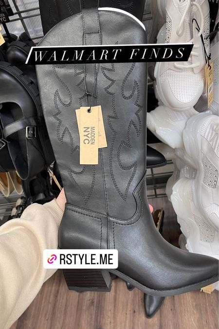 Boots fall Walmart cowboy black boots 

#LTKshoecrush #LTKstyletip #LTKfindsunder50