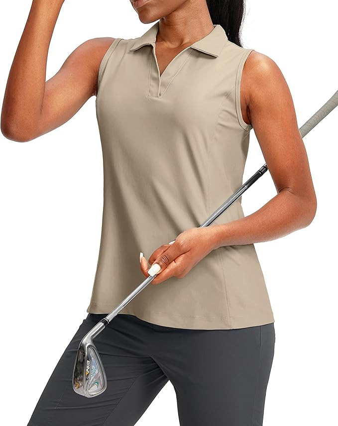 G Gradual Women's Sleeveless Golf Polo Shirts Tennis Quick Dry Collared Tank Tops V-Neck Polos fo... | Amazon (US)