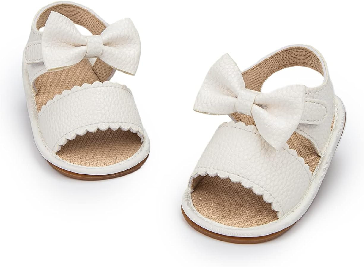 Miamooi Infant Baby Girls Boys Sandals Summer Bowknot Crib Shoes Toddler Pu Leather Flower Soft R... | Amazon (US)