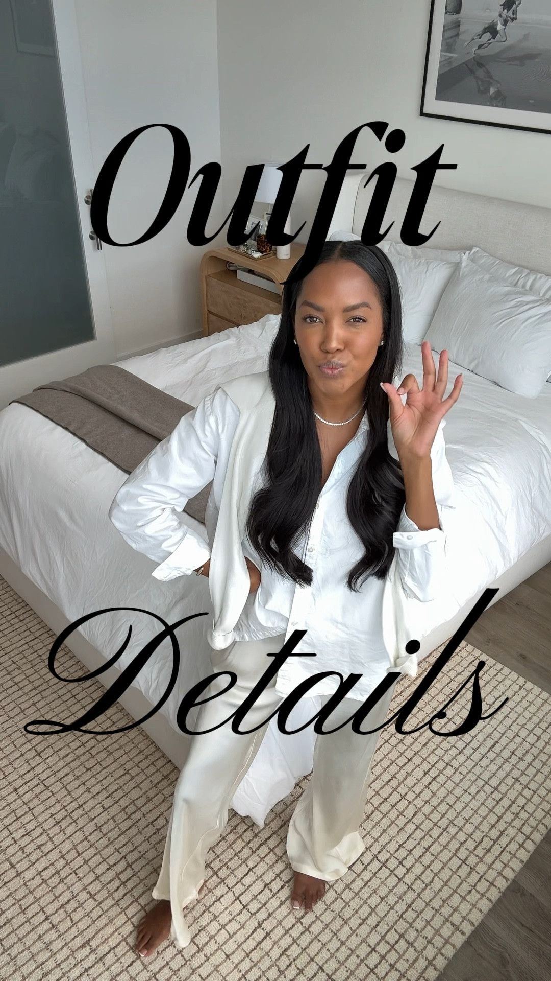 Fall Outfit | silk pants, neutral outfit, transitional outfit, white button down, tennis necklace, old money style, fall fashion 2025, everyday style, ootd, daily outfits, airport outfit, vacation outfit  

#LTKxMadewell #LTKTravel #LTKStyleTip